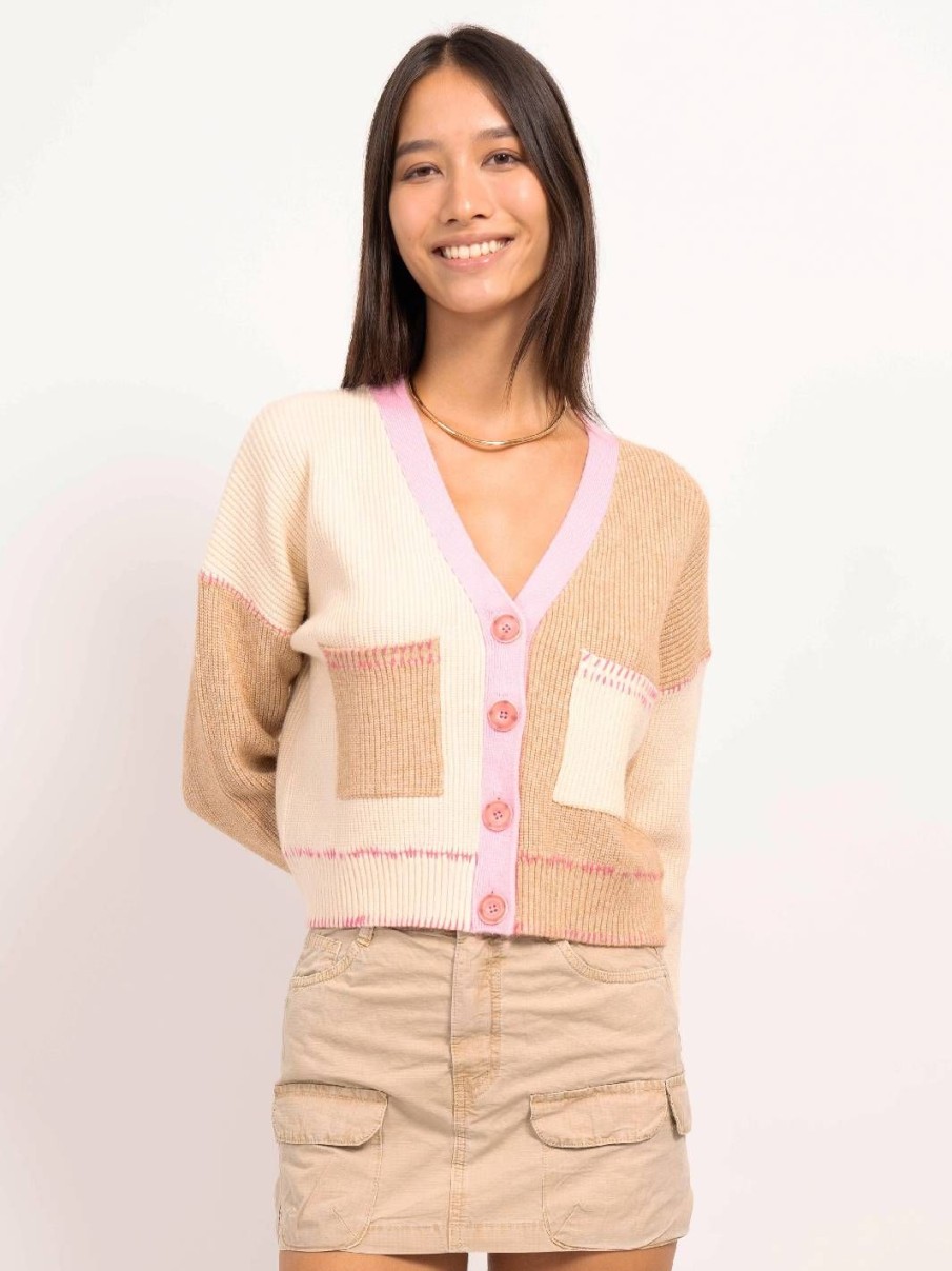 Central Park West Mallory Color Block Cardigan