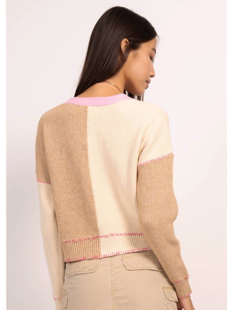 Central Park West Mallory Color Block Cardigan