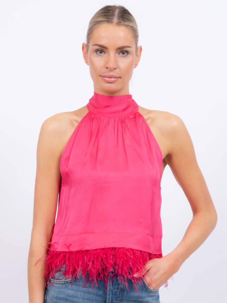 Central Park West Sylvie Marabou Sweep Top