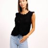 Central Park West Edith Ruffle Sleeve Pointelle Top