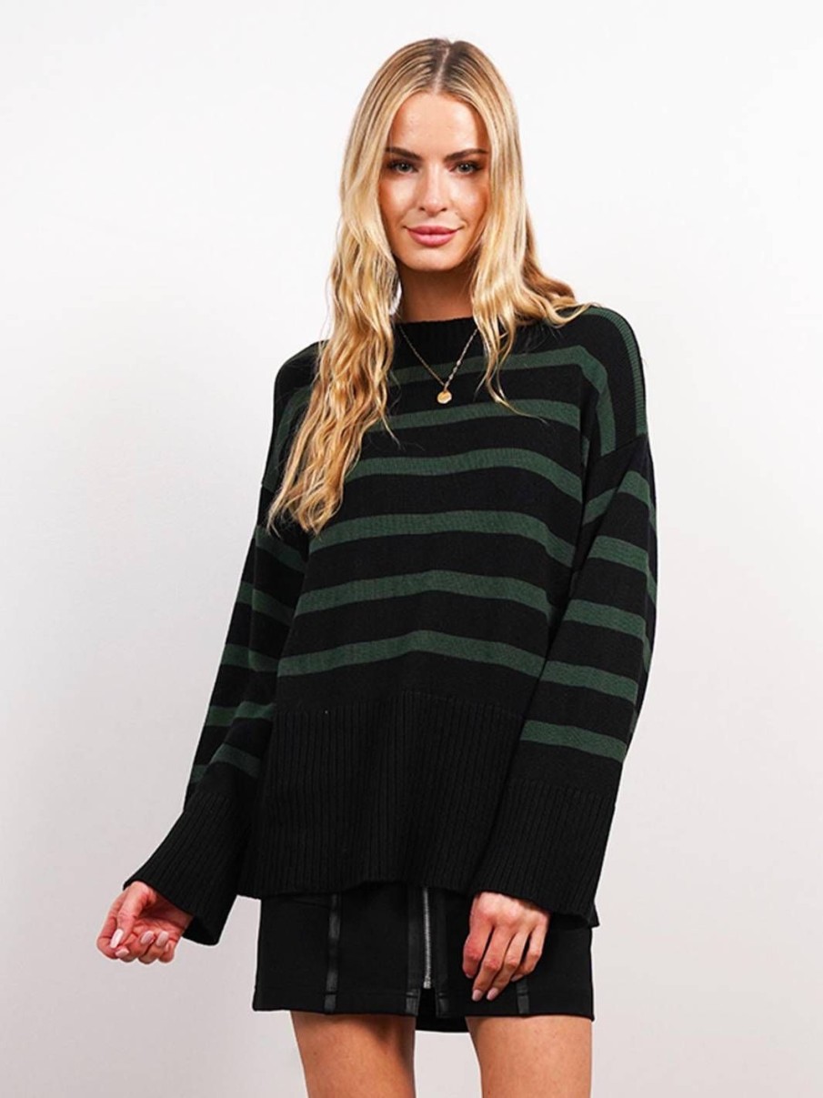 Central Park West Briar Stripe Crew Neck