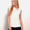 Central Park West Piper Ribbed Crepe Top