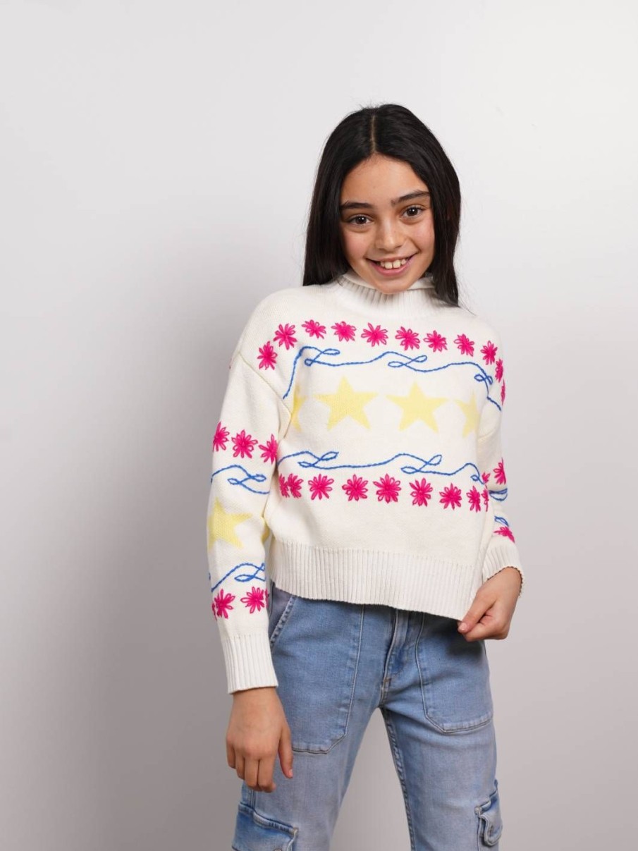 Central Park West Stella Roll Neck Star Pullover