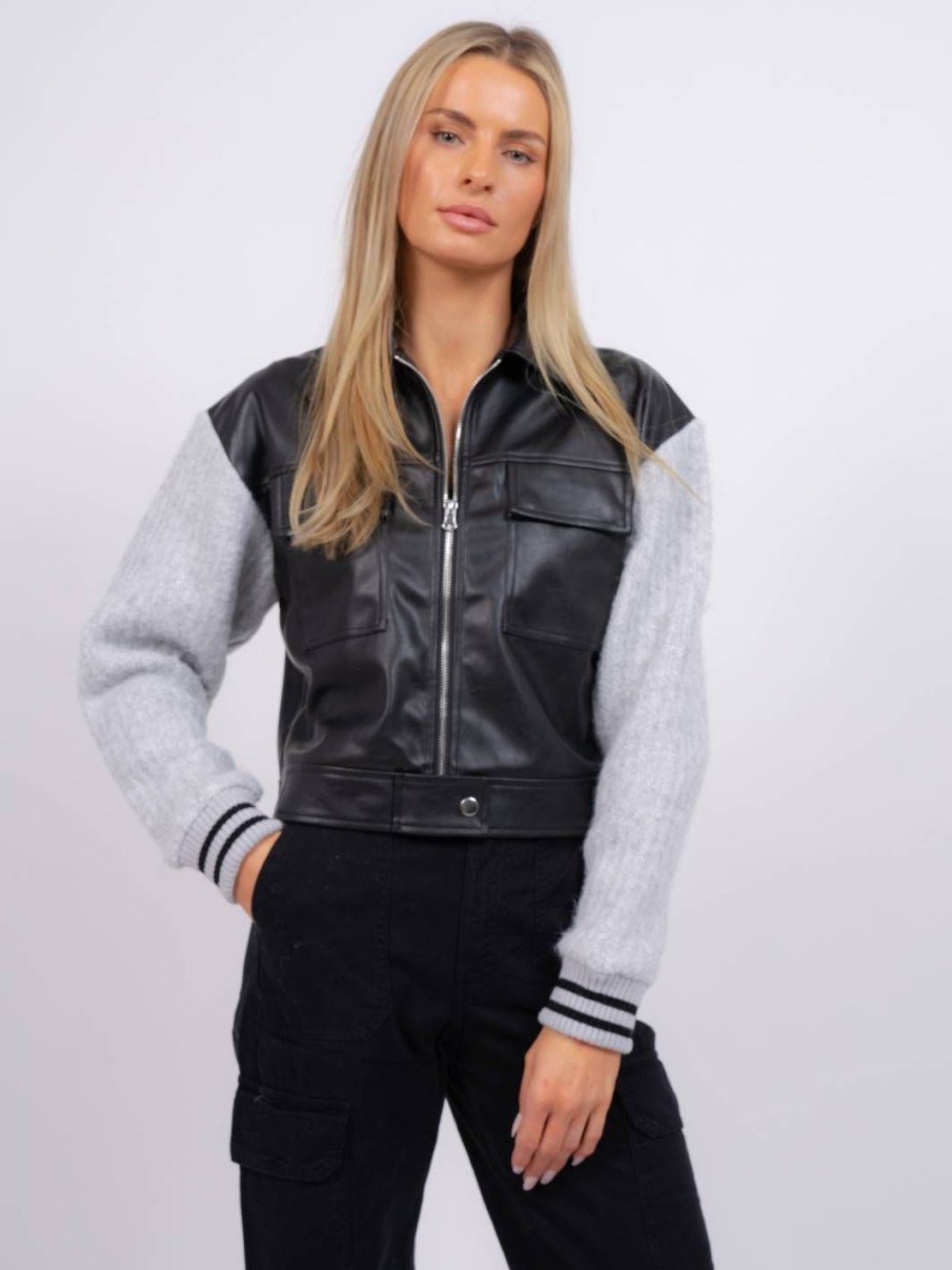 Central Park West Aubrey Sweater Sleeve Vegan Jacket