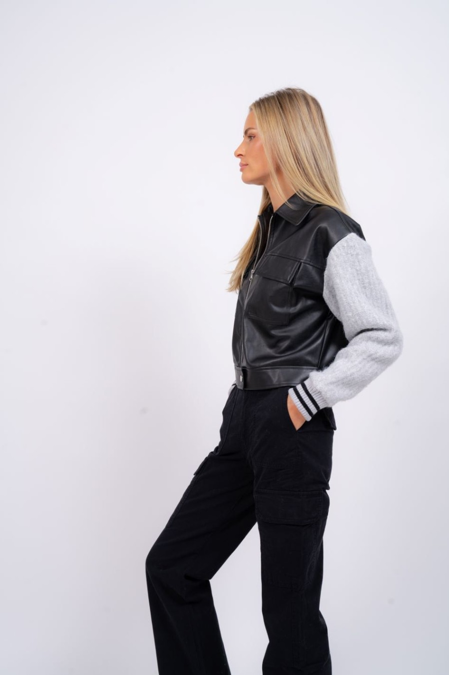 Central Park West Aubrey Sweater Sleeve Vegan Jacket