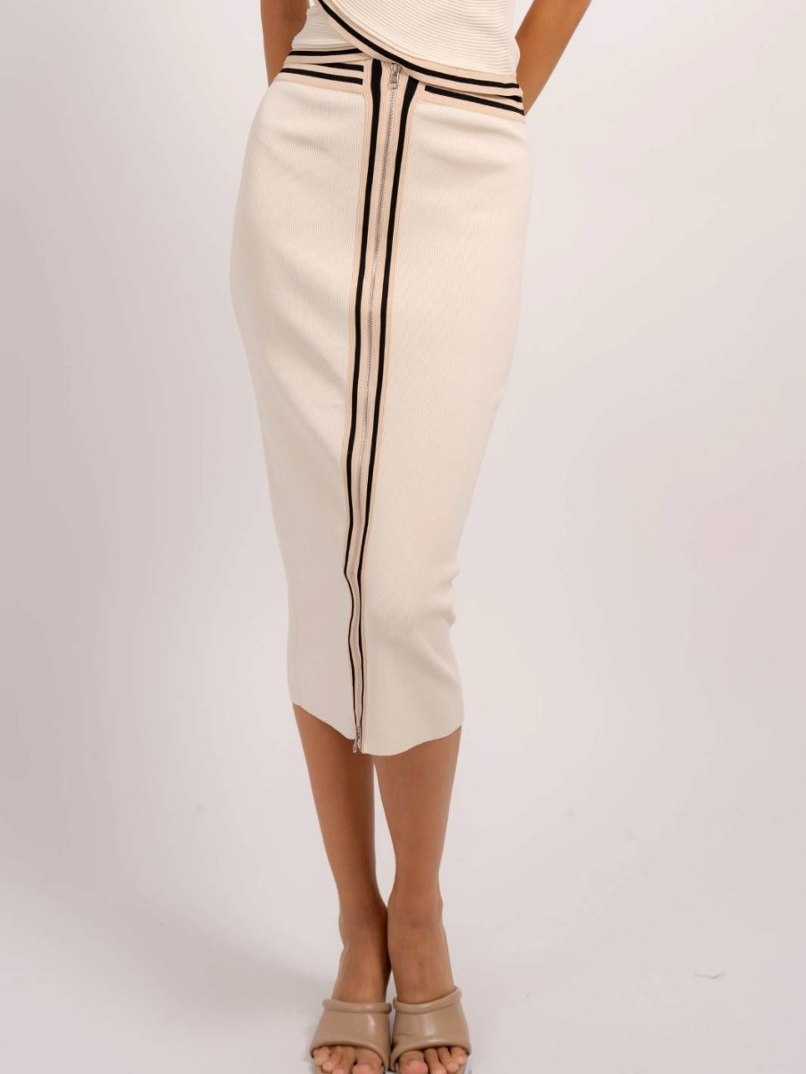 Central Park West Zayn Front Zip Skirt