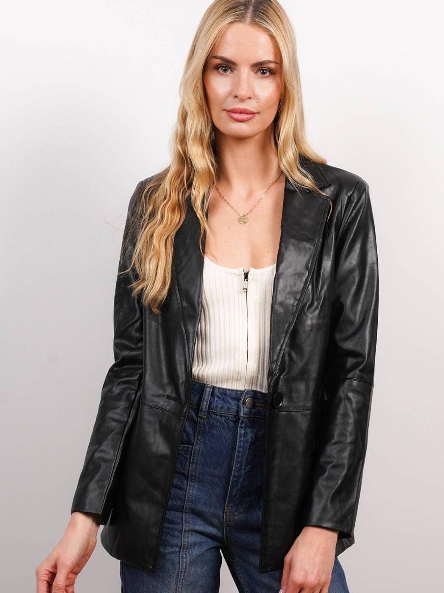 Central Park West Classic Vegan Leather Jacket