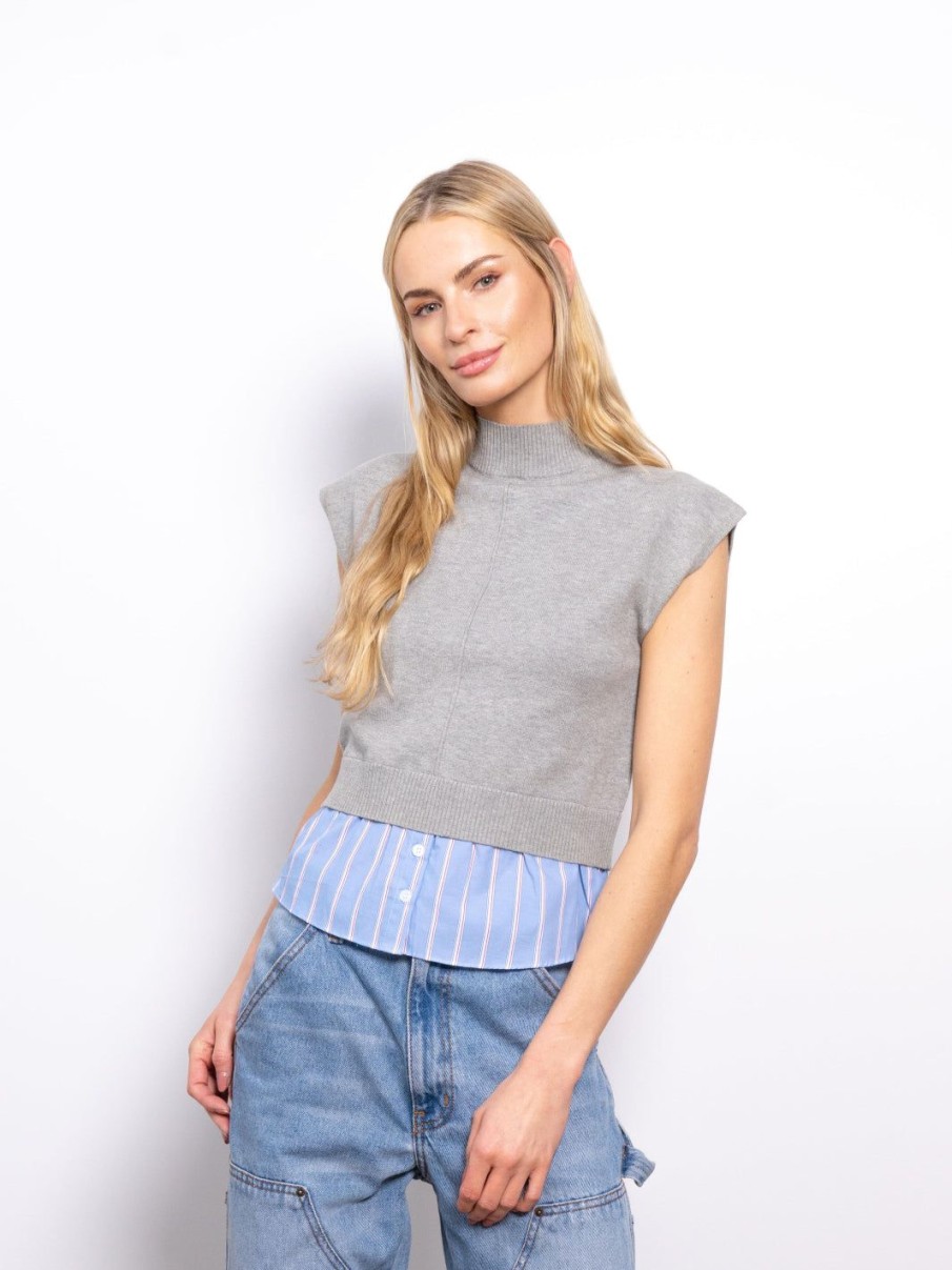 Central Park West Sutton Shirt Tail Turtleneck Sweater