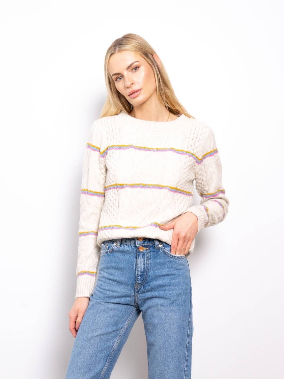 Central Park West Savannah Stripe Crewneck