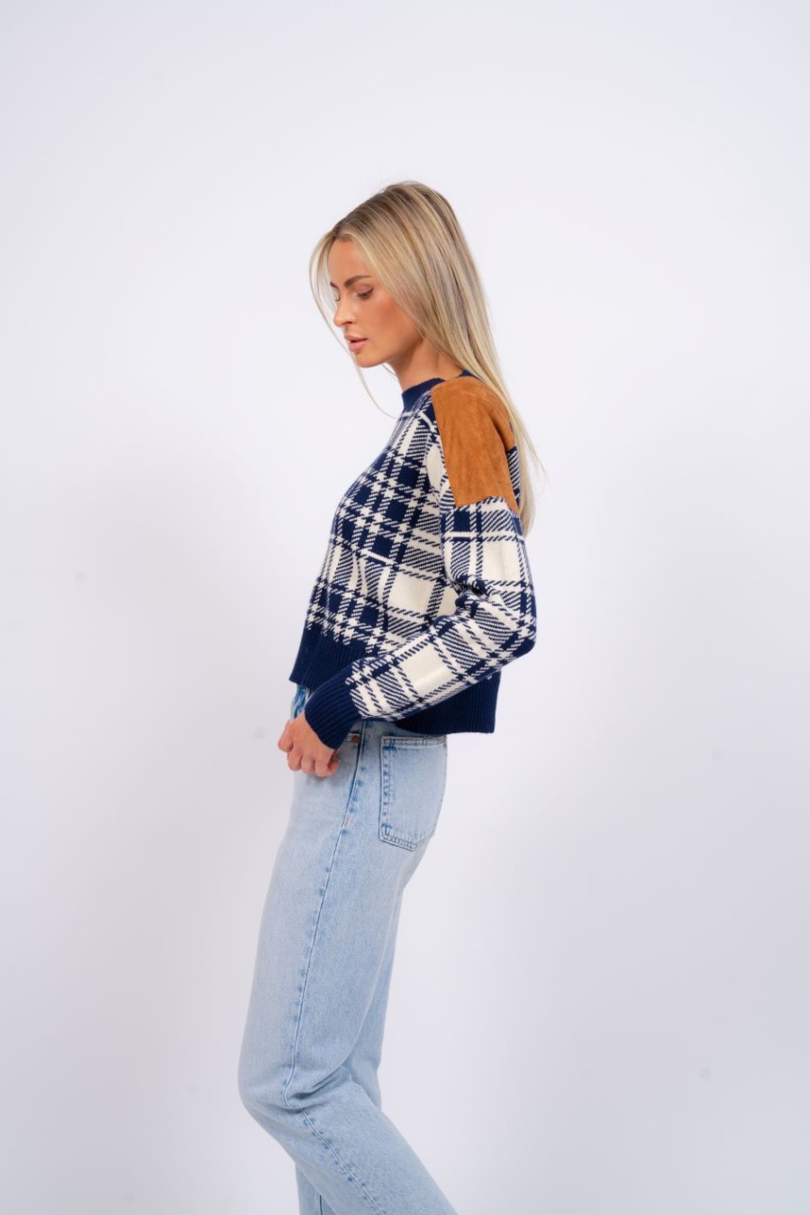 Central Park West Rhea Plaid Sweatshirt