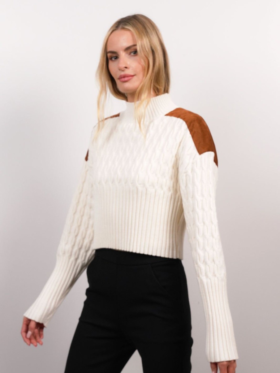 Central Park West Khloe Cable Turtleneck