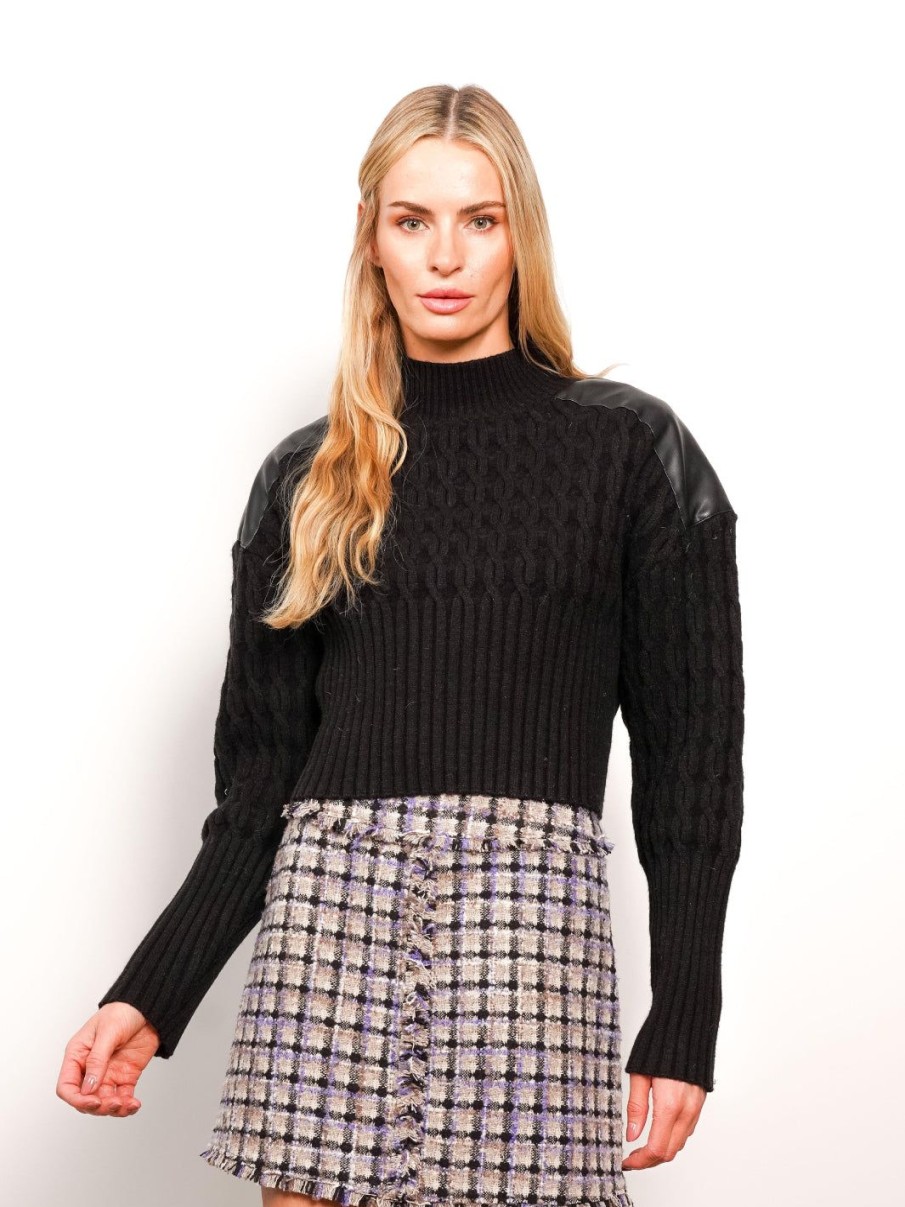 Central Park West Khloe Cable Turtleneck