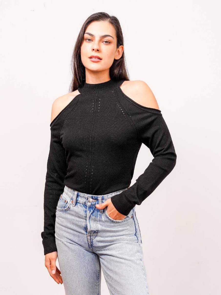 Central Park West Ambrose Cable Shoulder Cutout Raglan