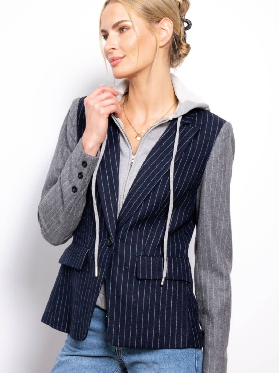 Central Park West Gene Pinstripe Dickey Jacket