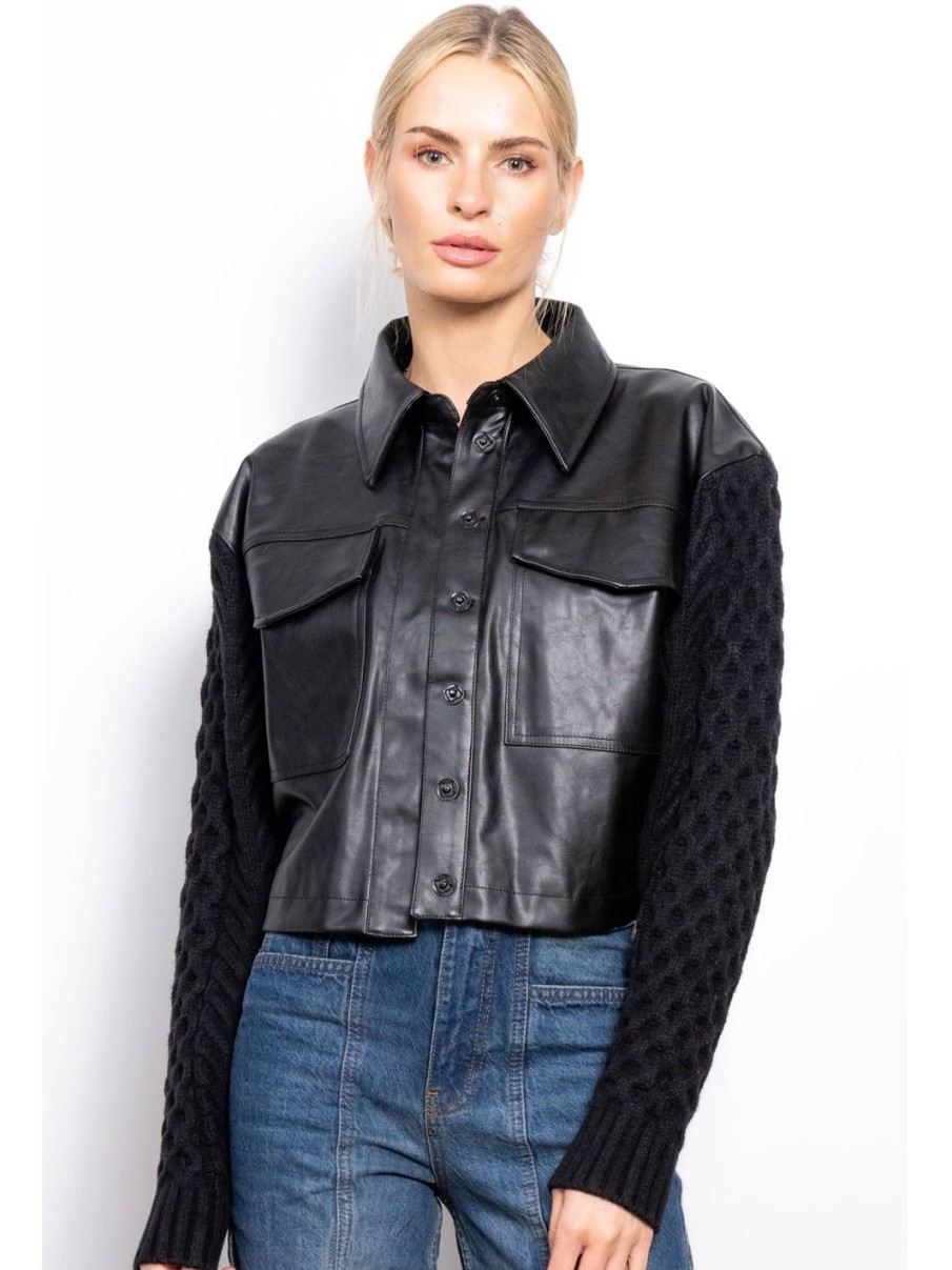 Central Park West Khloe Sweater Sleeve Vegan Jacket