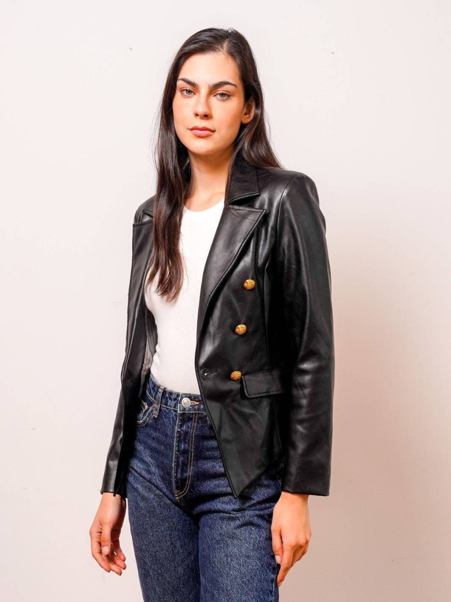 Central Park West Nico Vegan Leather Blazer