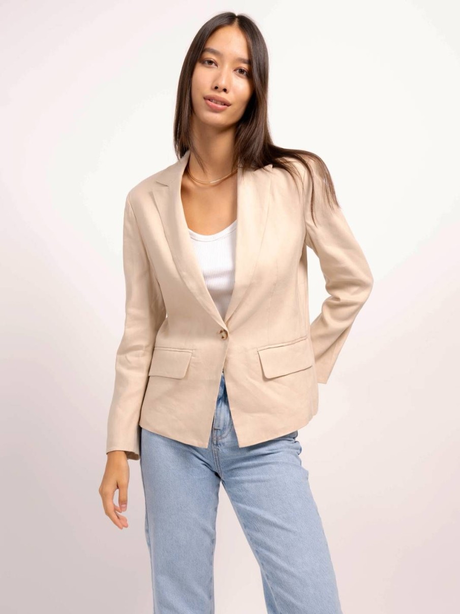 Central Park West Niall Linen Classic Blazer