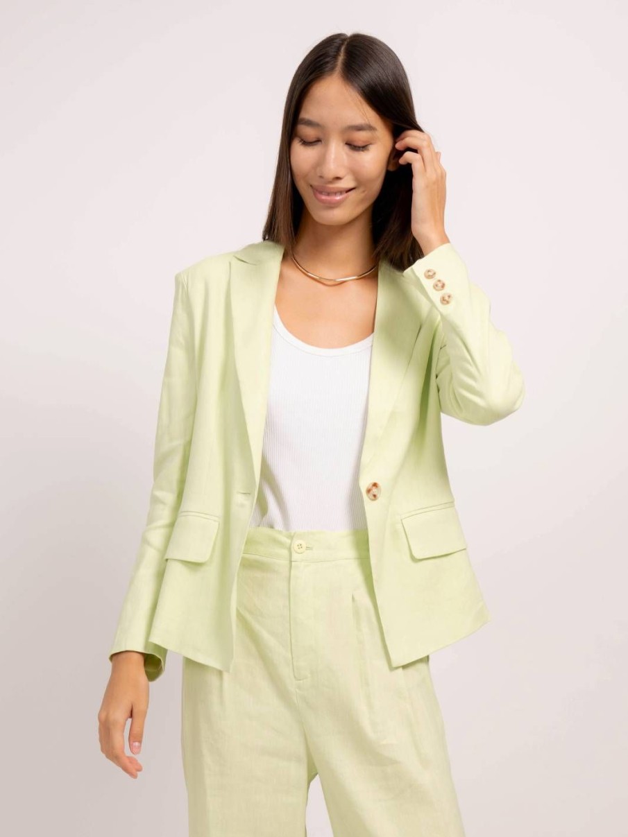 Central Park West Niall Linen Classic Blazer