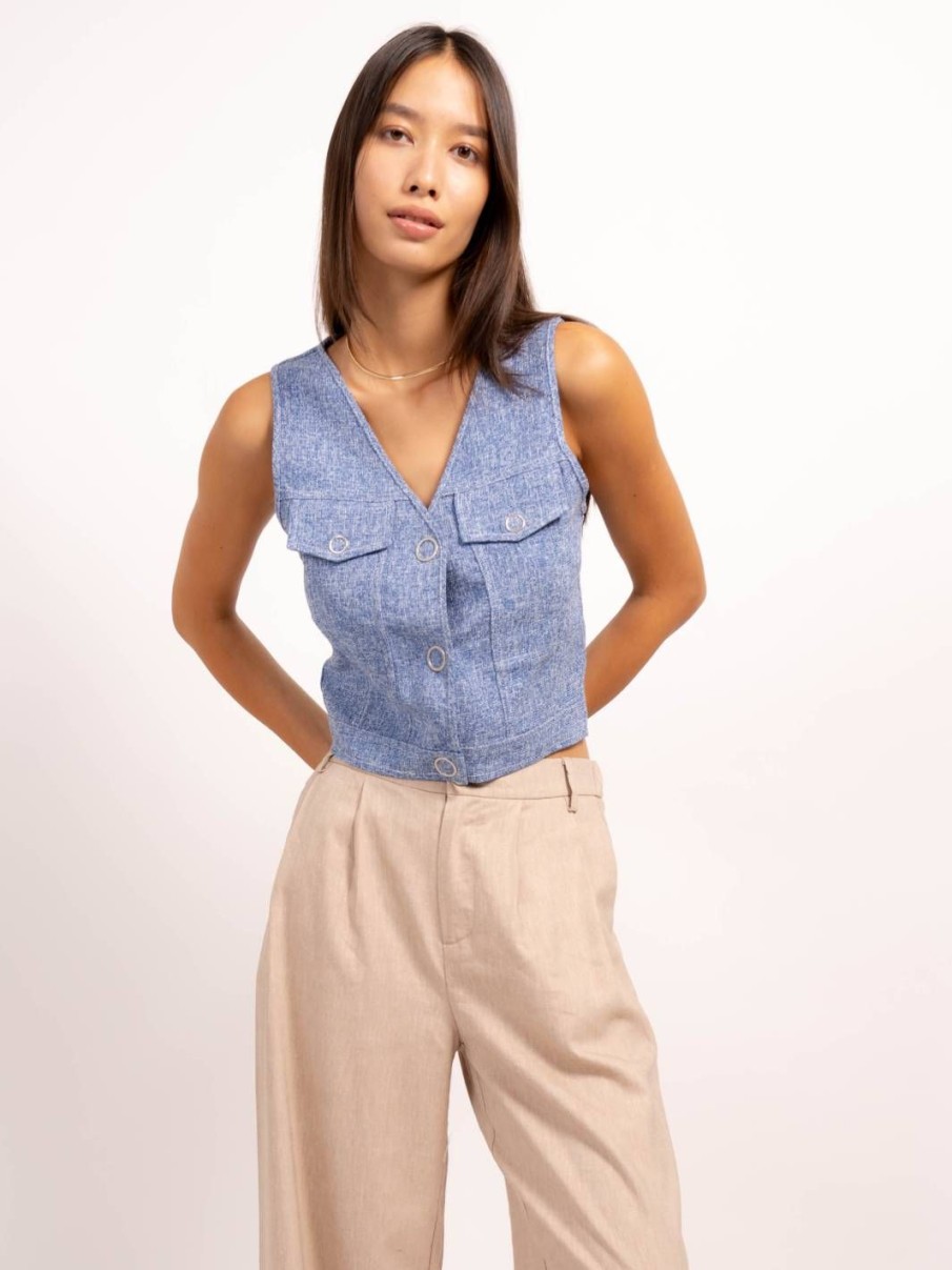 Central Park West Sammie Crosshatch Top