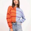 Central Park West Carson Colorblock Stripe Sweater