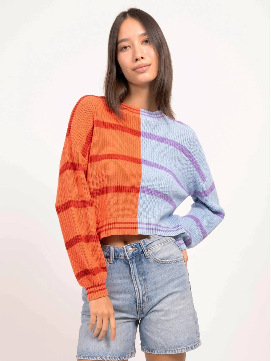 Central Park West Carson Colorblock Stripe Sweater