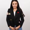 Central Park West Ivy Patch Hooded Blazer