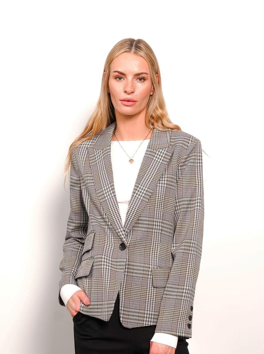 Central Park West Aria Plaid Blazer