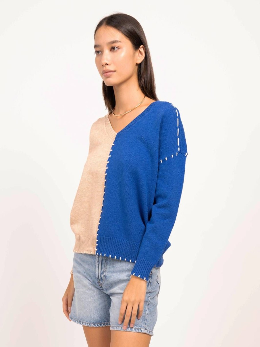 Central Park West Mallory Dual Color Sweater