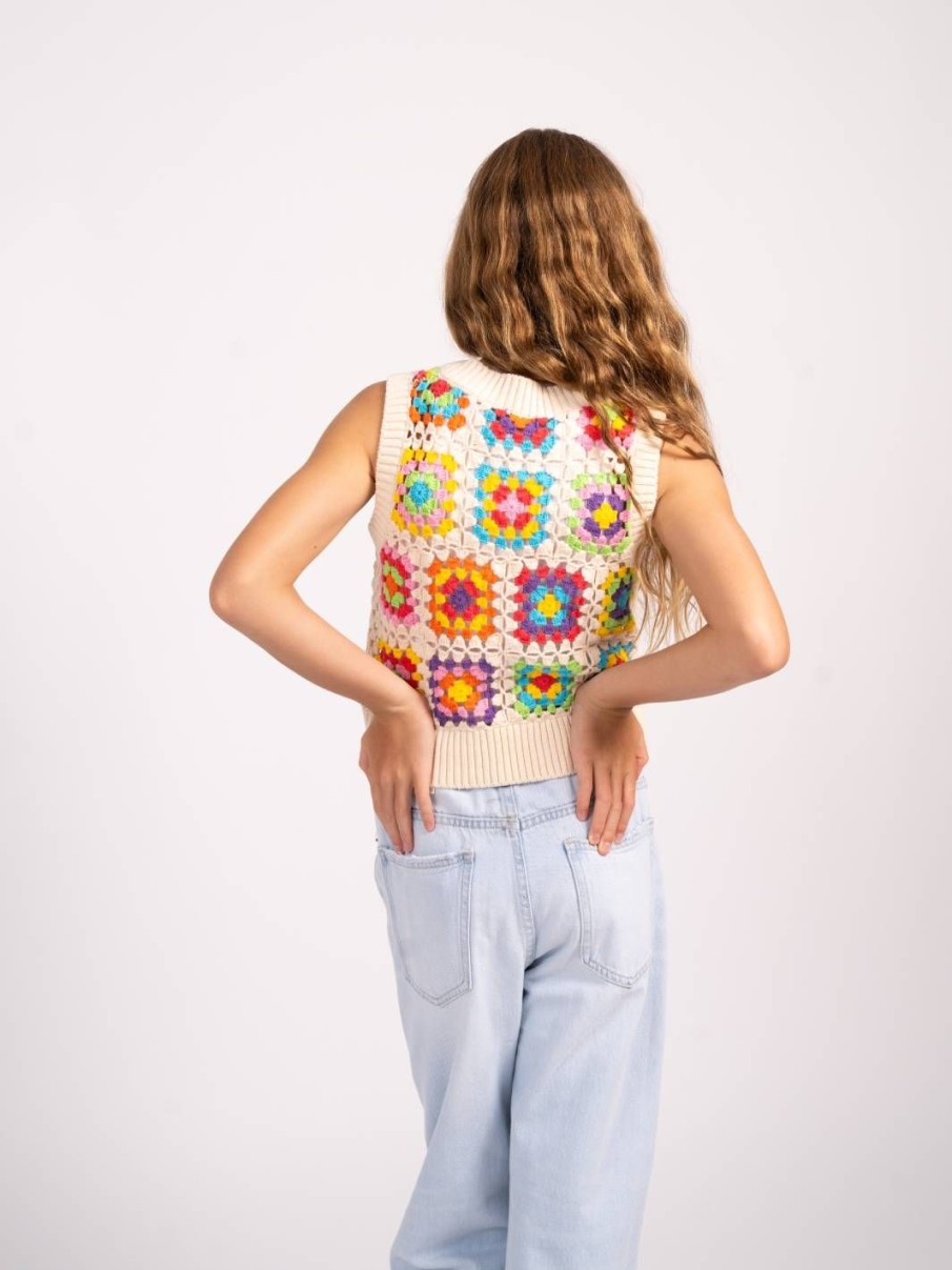 Central Park West Tasha Crochet Patchwork Vest