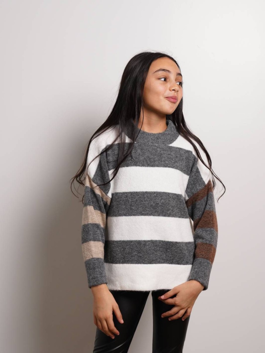 Central Park West Mia Stripe Oversized Crew