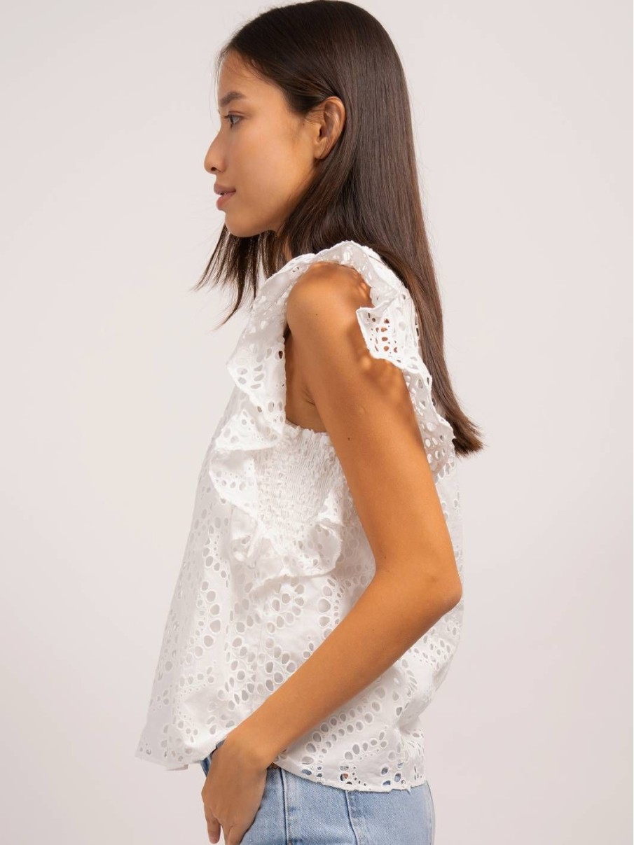 Central Park West Liam Eyelet Ruffle Top