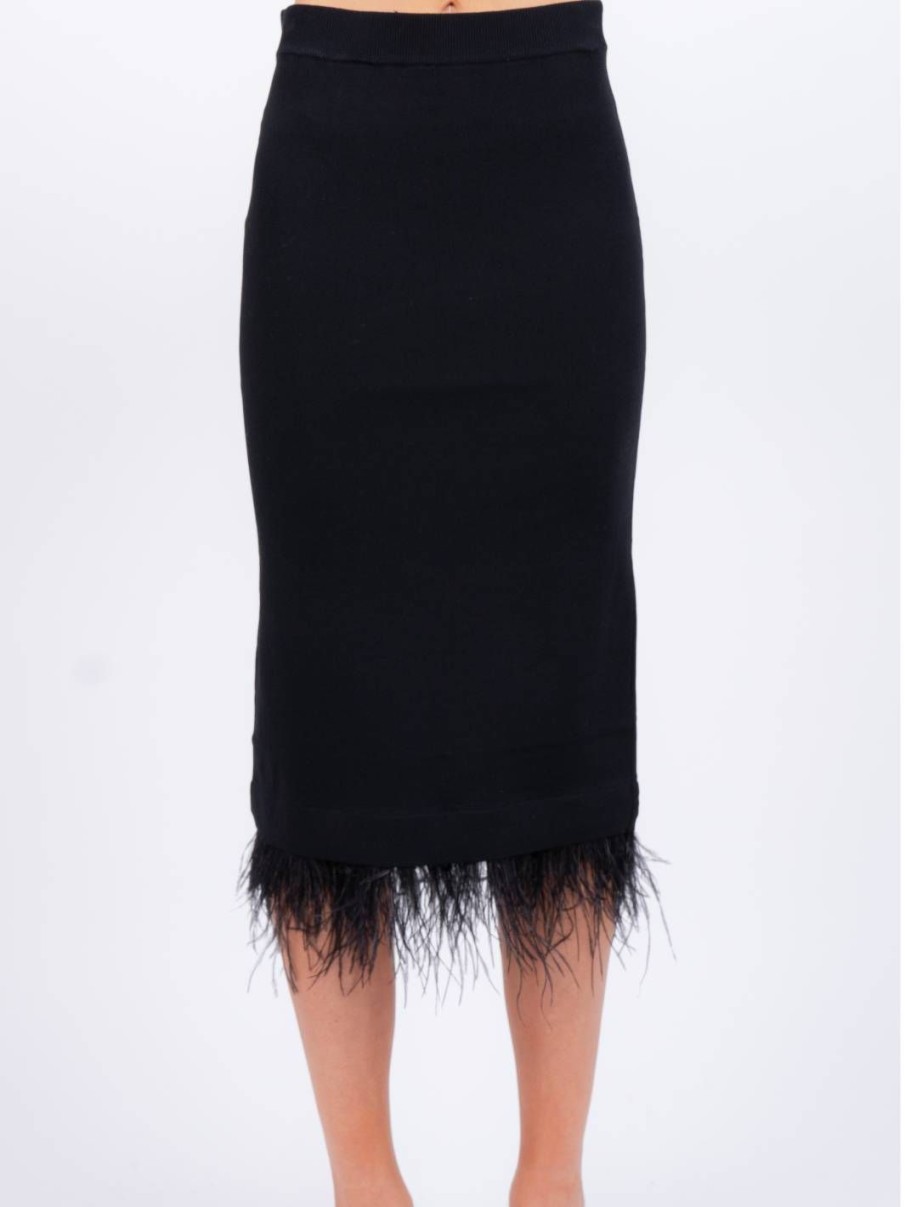 Central Park West Sylvie Marabou Sweep Skirt