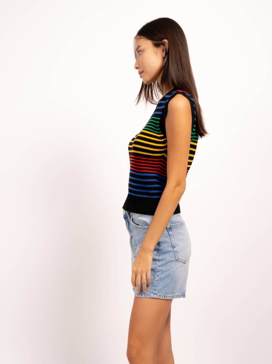 Central Park West Rainbow Thin Stripe Tank Shell