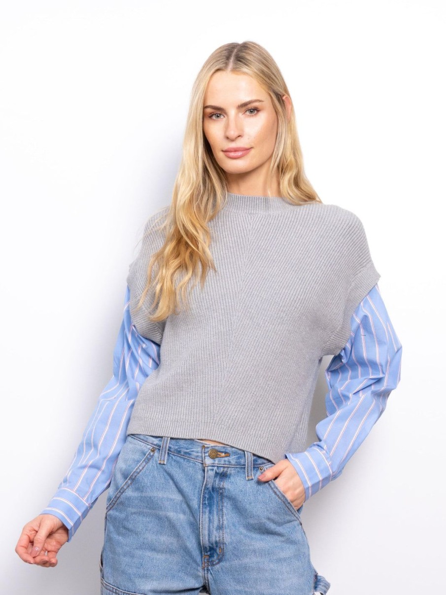 Central Park West Sutton Shirt Sleeve Sweater