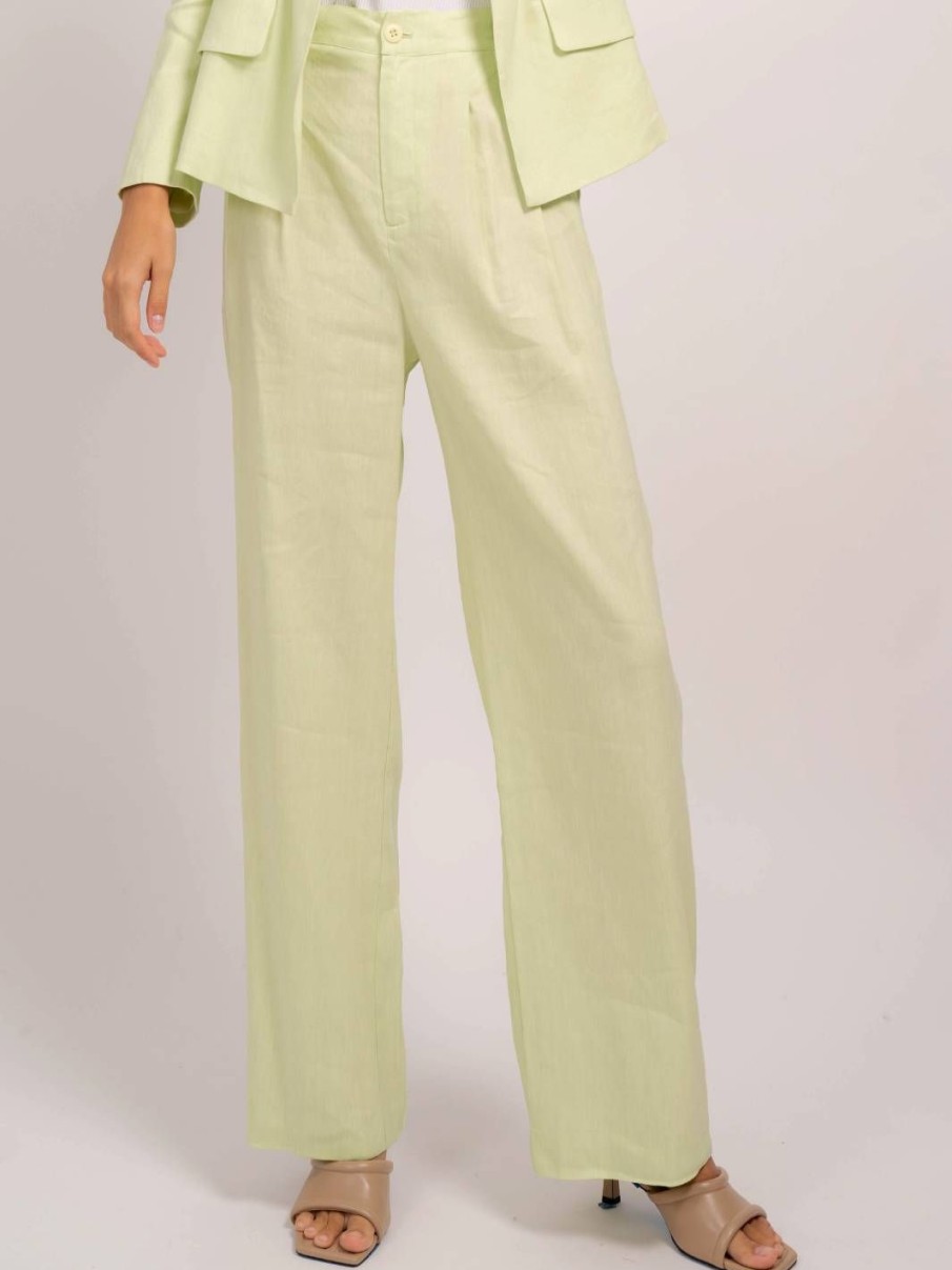 Central Park West Niall Linen Wide Leg Pants