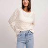 Central Park West Edith Scallop Edge Sweater