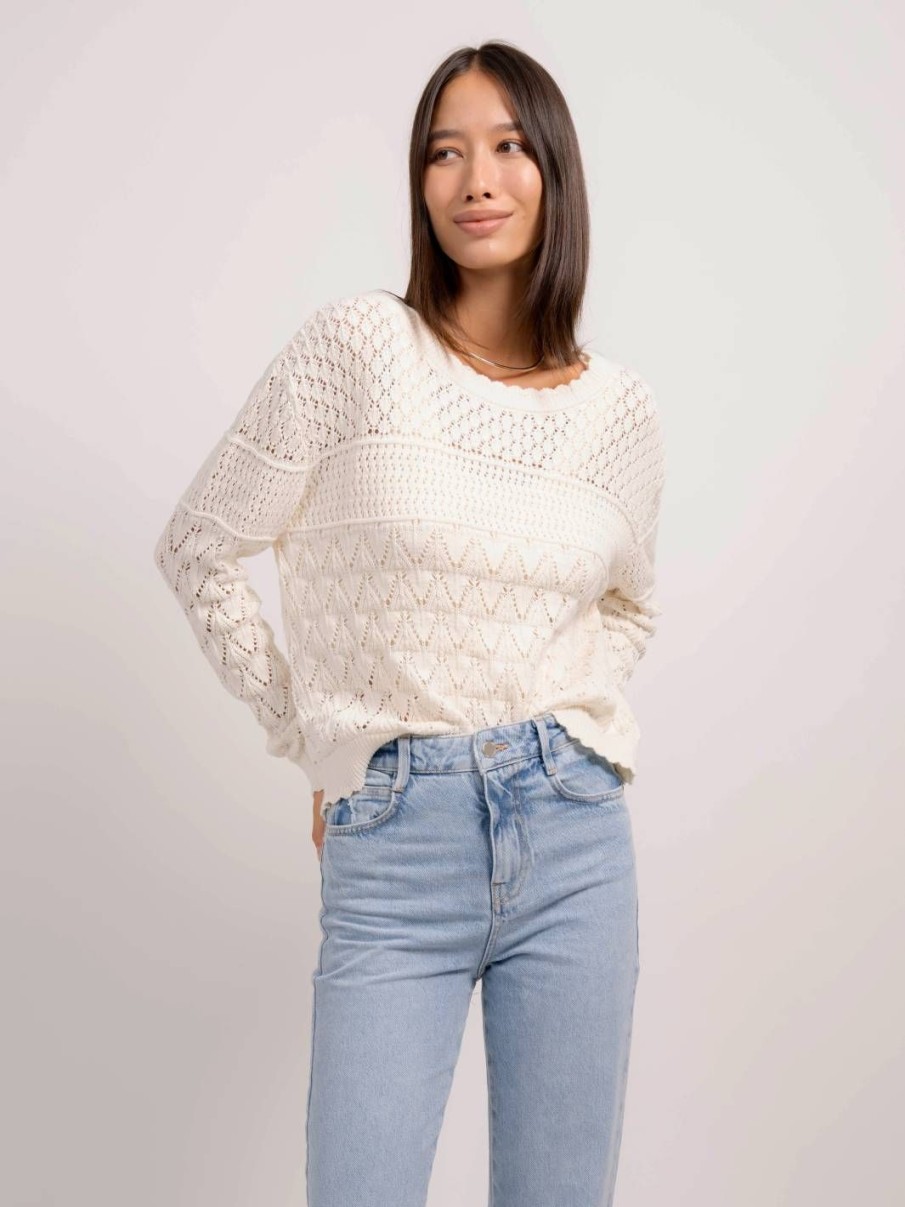 Central Park West Edith Scallop Edge Sweater