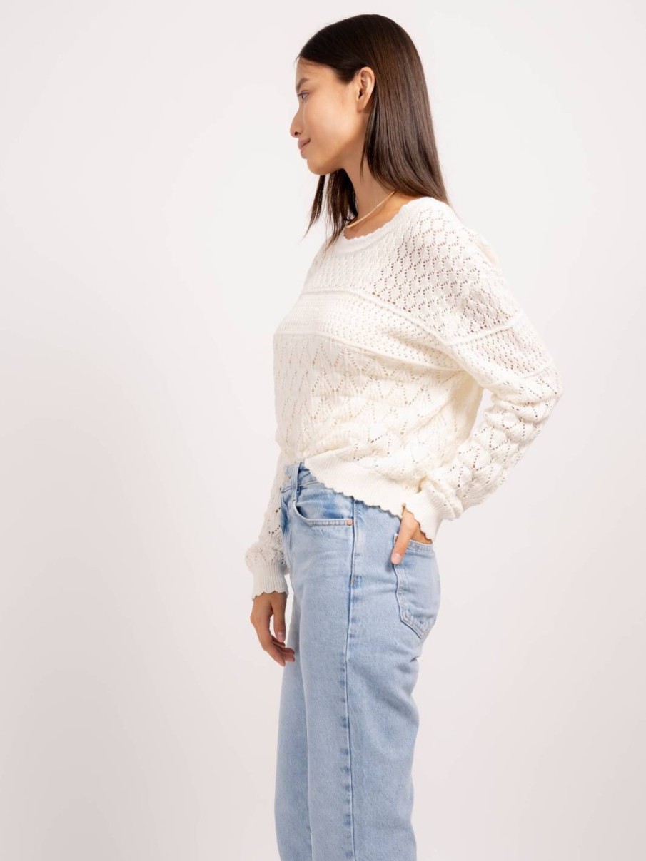 Central Park West Edith Scallop Edge Sweater